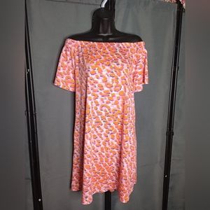 Off the Shoulder Animal Print Dress